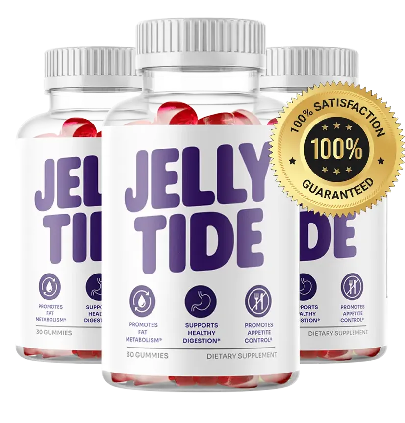 Jelly Tide gummy bottle — daily plant-based metabolism support formula for adults over 35